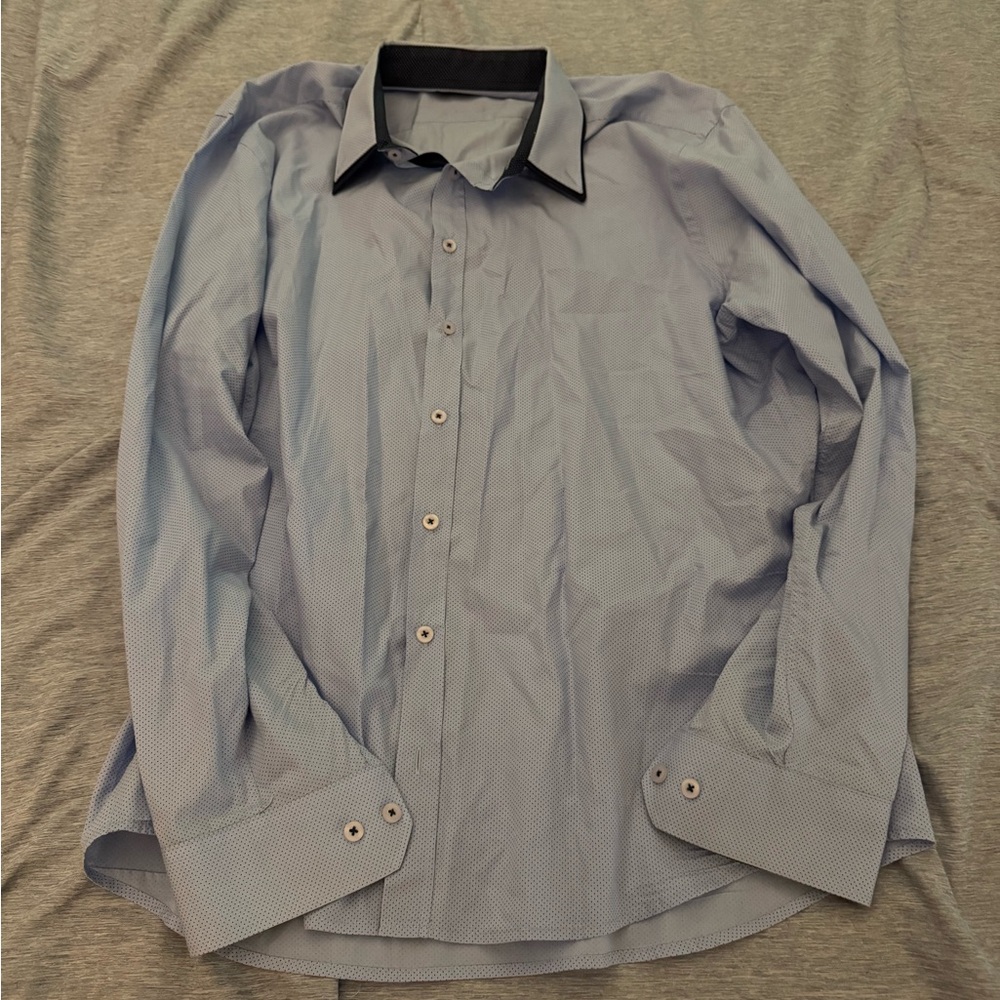 C.I. Castro Light Blue Dress Shirt with Black Collar